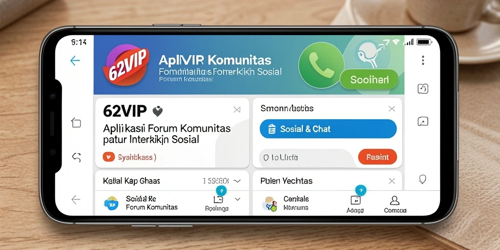 Antarmuka aplikasi Forum Komunitas 62VIP yang menarik dan mudah digunakan.