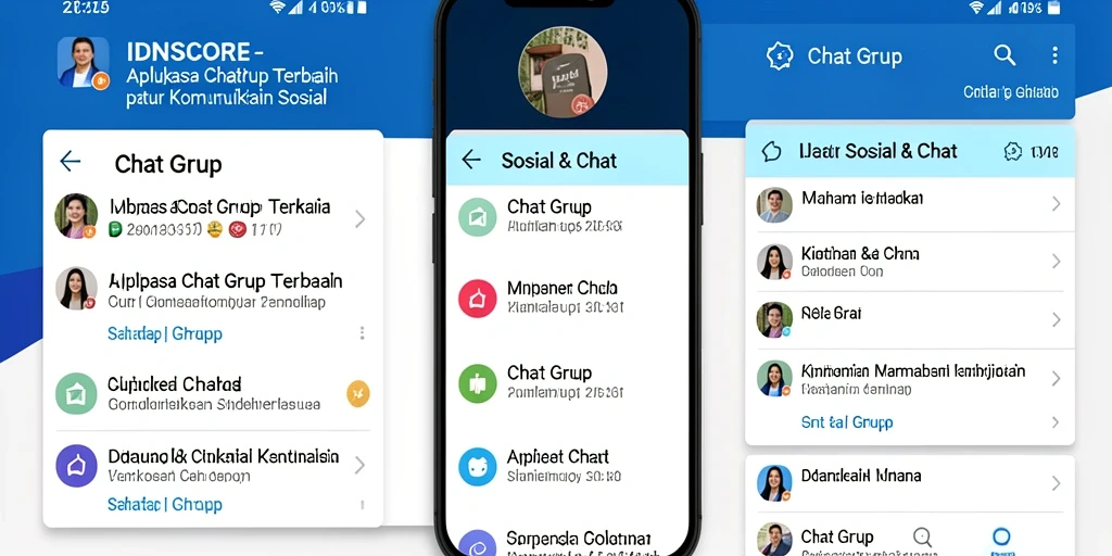 Tampilan antarmuka IDNSCORE yang menarik dan fungsional untuk chat grup.