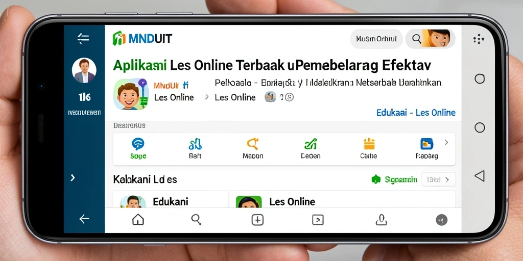 Antarmuka MNDUIT yang intuitif untuk pembelajaran Les Online.