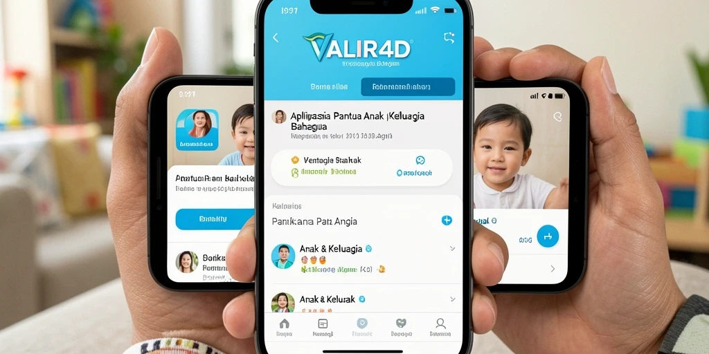 Antarmuka intuitif dari aplikasi Pantau Anak VALIR4D yang memudahkan pemantauan aktivitas anak.