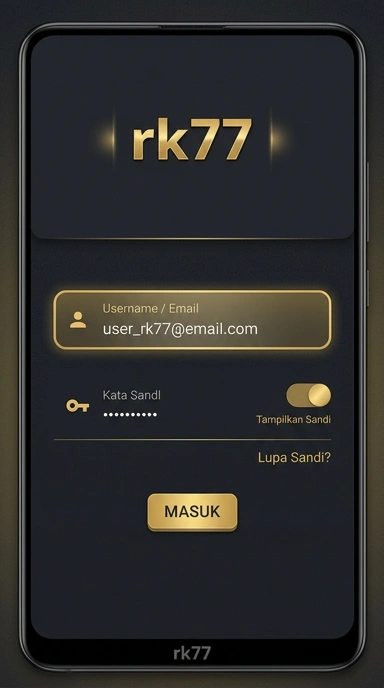Tampilan halaman login rk77